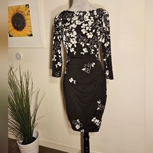 CHAPS Black & White Dress